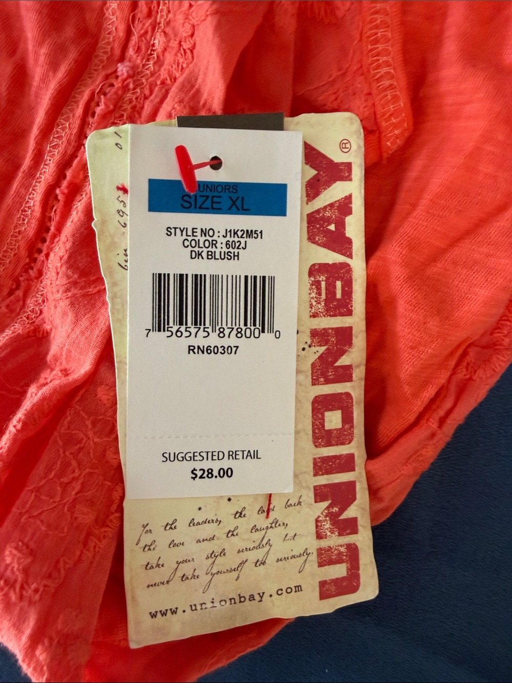 UNIONBAY Juniors Tank Top in Coral Pink